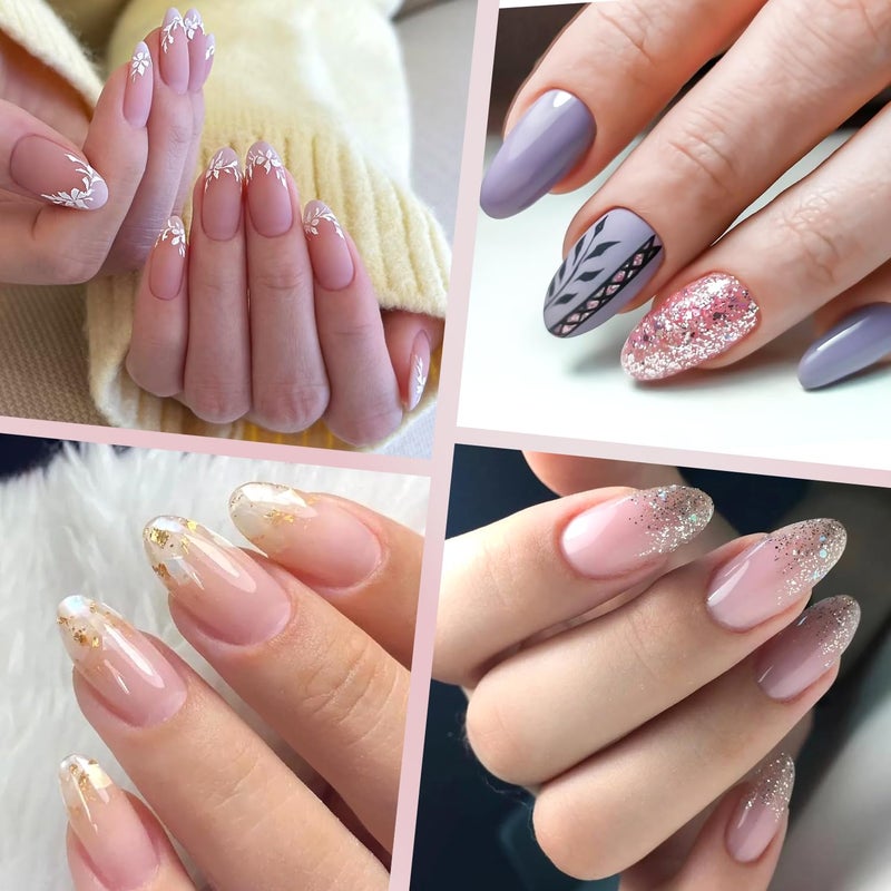 ranrose 600pcs Short Nail Tips- Oval Half Cover False Tips 12 Sizes French Acrylic Nails for DIY Nail Salon - Image 3